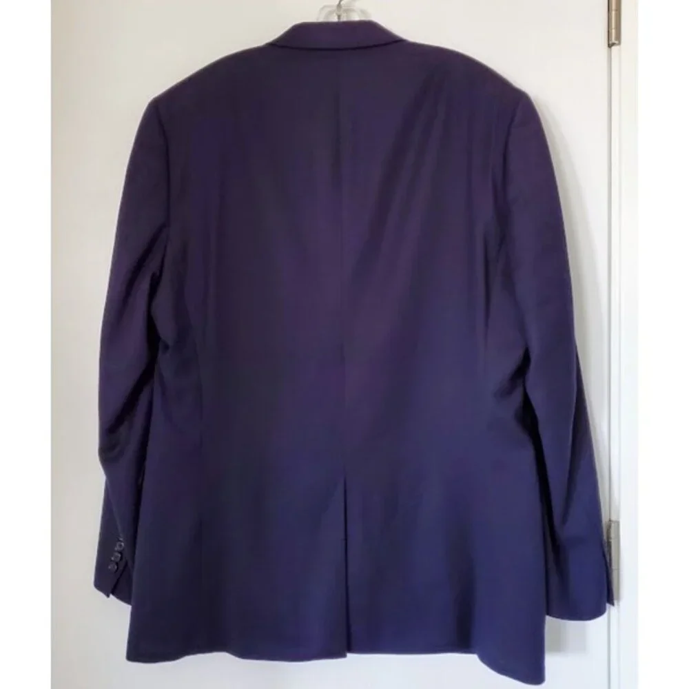 Ralph Lauren Wool Navy Two-Button Blazer Sport Coat Jacket Size 43L Old Money